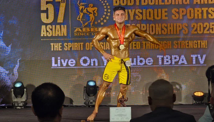 ایشین باڈی بلڈنگ چیمپئن شپ: پاکستان نے تیسرا سونا جیت کر شاندار کارکردگی دکھائی